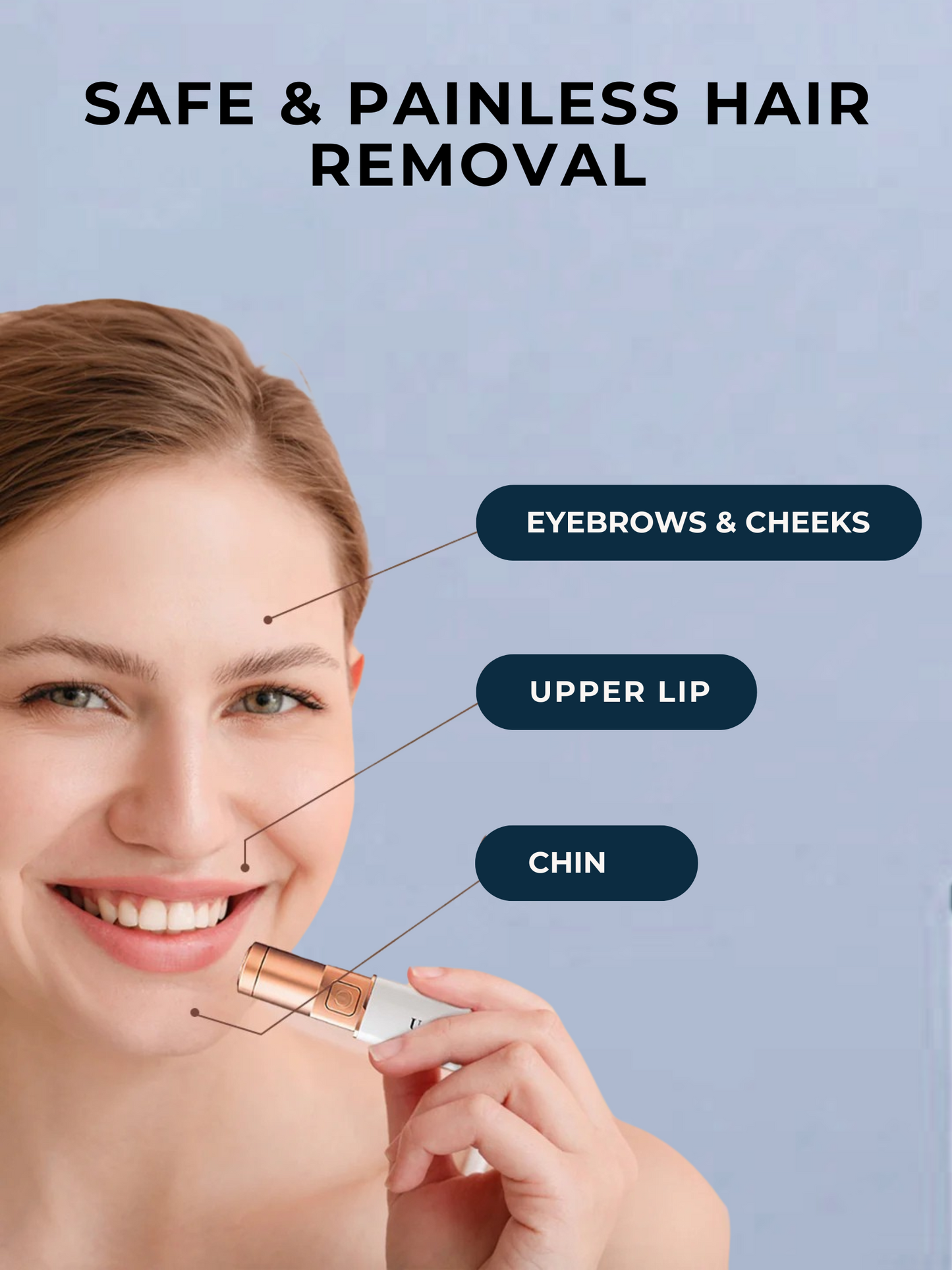 CALVENA™ Electric Facial Hair Remover For Women. (FREE Electric Lash Curler)