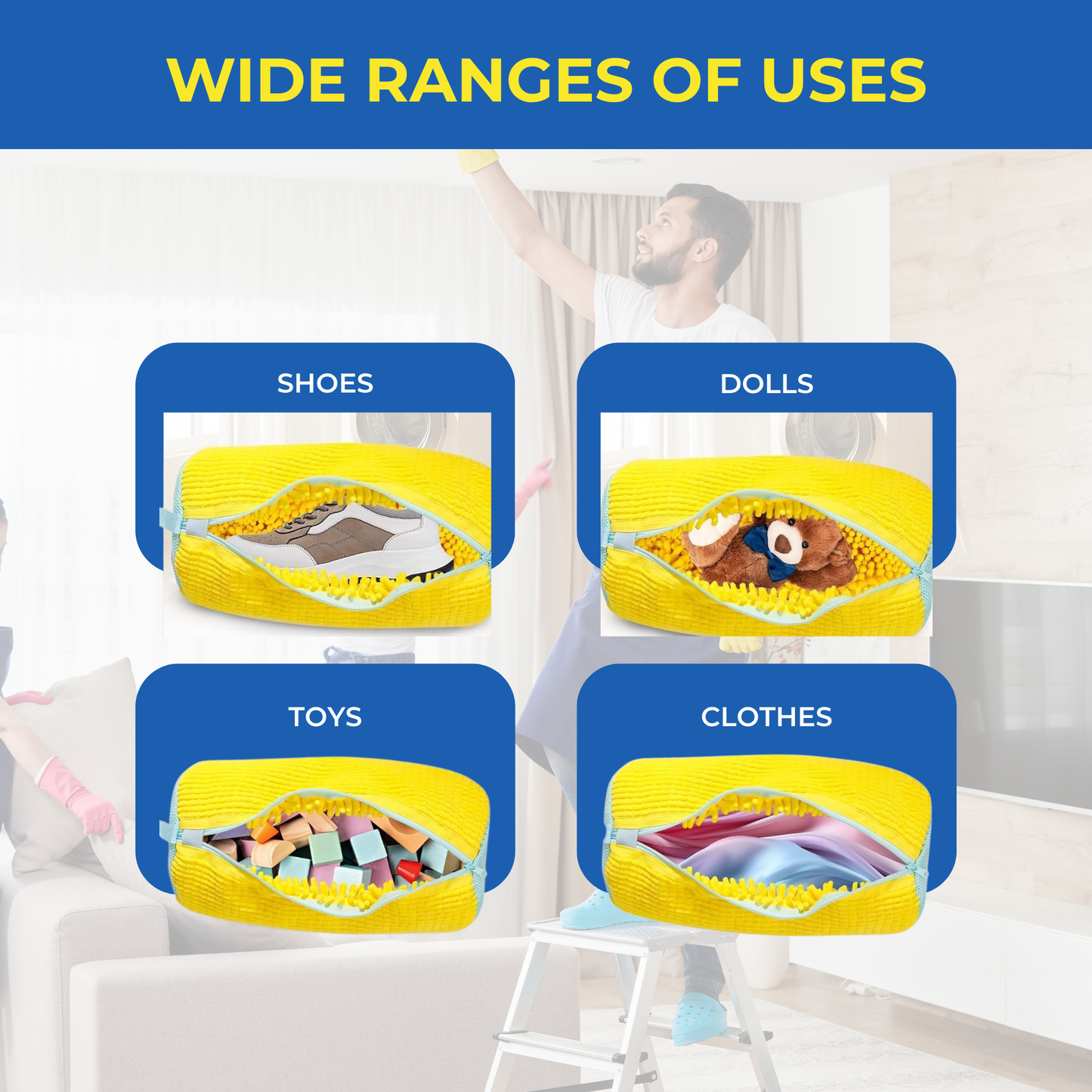Calvena™ Heavy Duty Shoe Washing Machine Dryer Reusable Cleaning Tennis Shoes