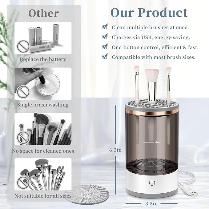 Calvena Electric Makeup Brush Cleaning