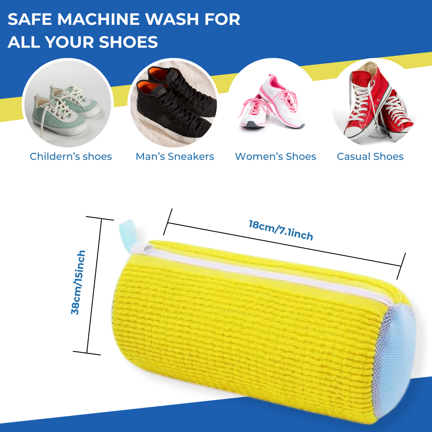 Calvena™ Heavy Duty Shoe Washing Machine Dryer Reusable Cleaning Tennis Shoes