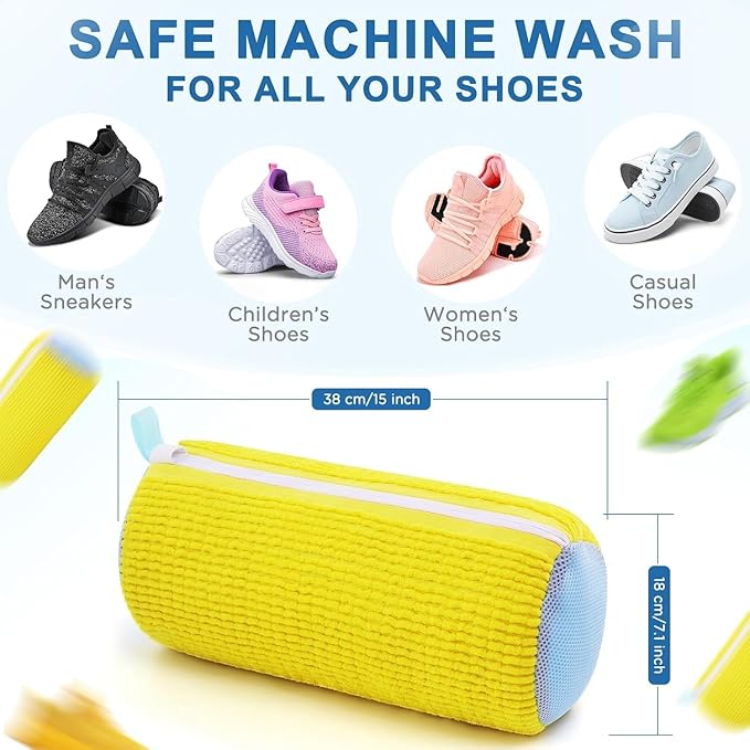 Calvena™ Heavy Duty Shoe Washing Machine Dryer Reusable Cleaning Tennis Shoes