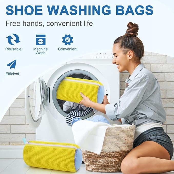 Calvena™ Heavy Duty Shoe Washing Machine Dryer Reusable Cleaning Tennis Shoes